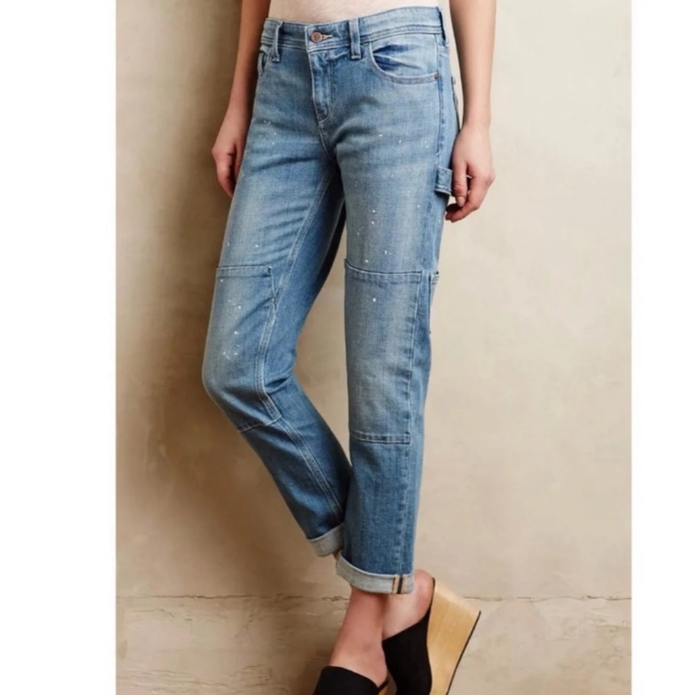 Anthropologie Pilcro and the letterpress distressed carpenter jean